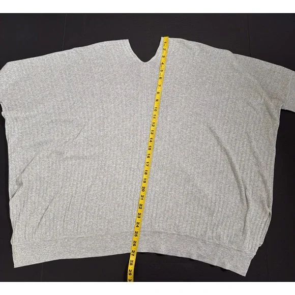Cabi Gray Watson Ribbed Soft Sweater Women's‎ MED Top Gray V Neck Dolman Relaxed - Picture 10 of 10
